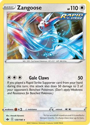 Zangoose 120  SWSH06 Chilling Reign - Rare