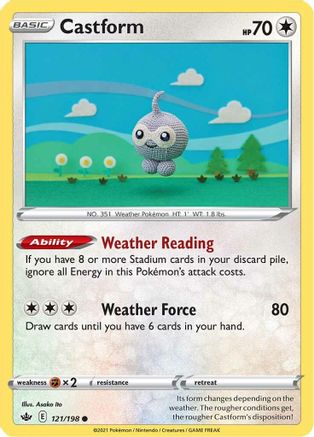 Castform 121  - Reverse Holofoil SWSH06 Chilling Reign - Common