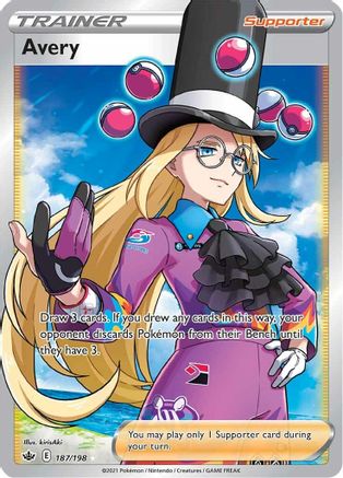 Avery (Full Art) 187  - Holofoil SWSH06 Chilling Reign - Ultra Rare