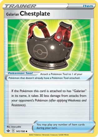 Galarian Chestplate 141  - Reverse Holofoil SWSH06 Chilling Reign - Uncommon