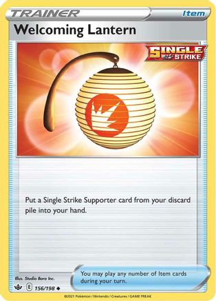 Welcoming Lantern 156  - Reverse Holofoil SWSH06 Chilling Reign - Uncommon