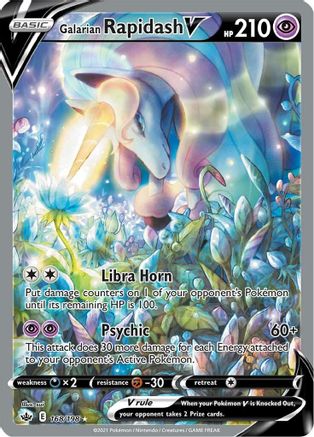Galarian Rapidash V (Alternate Full Art) 168  - Holofoil SWSH06 Chilling Reign - Ultra Rare