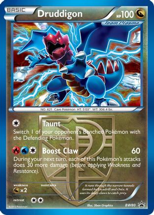 Druddigon (Team Plasma) - BW80 (Cosmos Holo)  - Holofoil Black and White Promos - Promo
