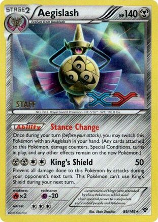Aegislash - 86/146 (Prerelease) [Staff]/146  - Holofoil XY Promos - Promo
