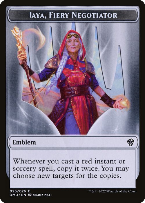 Jaya, Fiery Negotiator Emblem (TDMU-026) - Dominaria United Tokens Foil