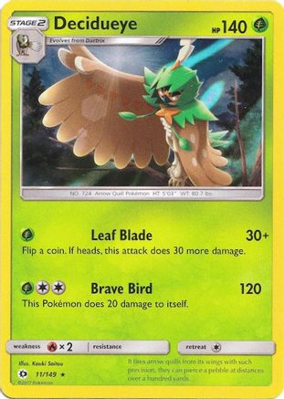 Decidueye (Water Web Holo) 011/149  - Holofoil Miscellaneous Cards & Products - Holo Rare