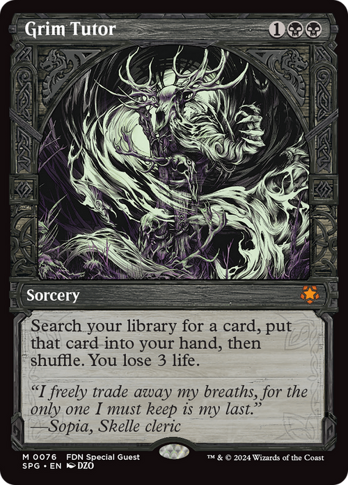 Grim Tutor (Showcase) (SPG-076) - Special Guests: (Showcase) Foil