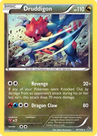 Druddigon - 70/106 (Flashfire)/106  Deck Exclusives - Rare