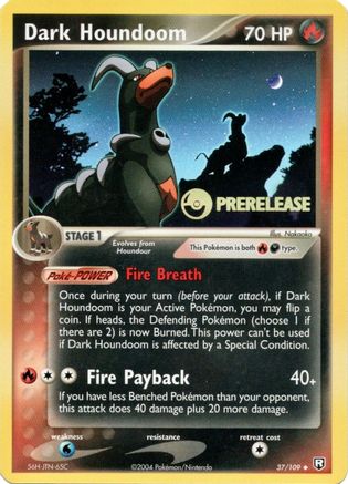 Dark Houndoom - 37/109 (Prerelease)/109  - Holofoil Nintendo Promos - Promo