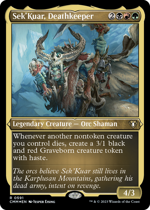 Sek'Kuar, Deathkeeper (Foil Etched) (CMM-591) - Commander Masters Foil
