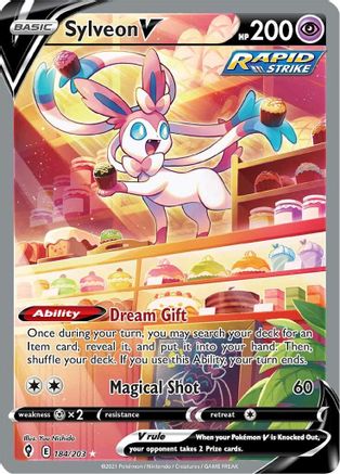 Sylveon V (Alternate Full Art) 184  - Holofoil SWSH07 Evolving Skies - Ultra Rare