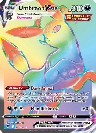 Umbreon VMAX (Secret) 214  - Holofoil SWSH07 Evolving Skies - Secret Rare