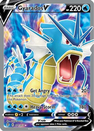Gyarados V (Full Art) 171  - Holofoil SWSH07 Evolving Skies - Ultra Rare