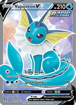 Vaporeon V (Full Art) 172  - Holofoil SWSH07 Evolving Skies - Ultra Rare