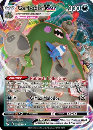 Garbodor VMAX 101  - Holofoil SWSH07 Evolving Skies - Ultra Rare