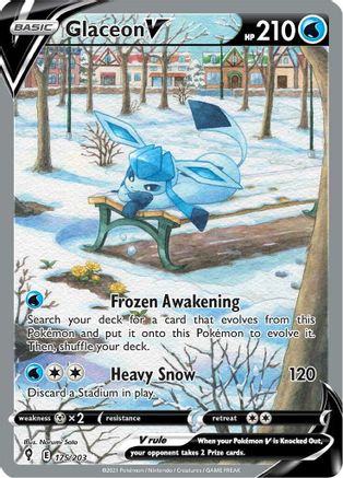 Glaceon V (Alternate Full Art) 175  - Holofoil SWSH07 Evolving Skies - Ultra Rare