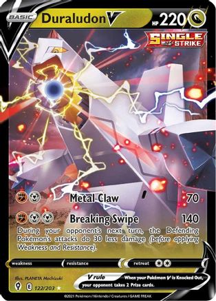 Duraludon V 122  - Holofoil SWSH07 Evolving Skies - Ultra Rare