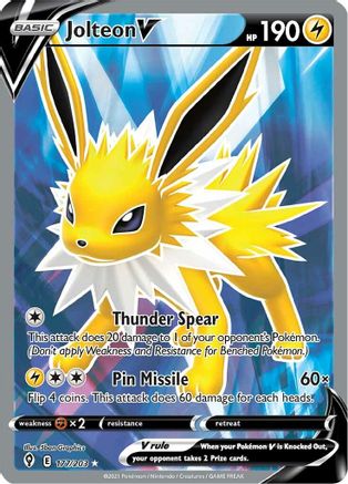 Jolteon V (Full Art) 177  - Holofoil SWSH07 Evolving Skies - Ultra Rare
