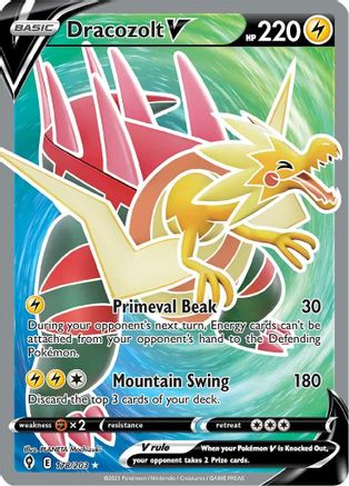 Dracozolt V (Full Art) 178  - Holofoil SWSH07 Evolving Skies - Ultra Rare