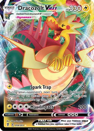 Dracozolt VMAX 059  - Holofoil SWSH07 Evolving Skies - Ultra Rare