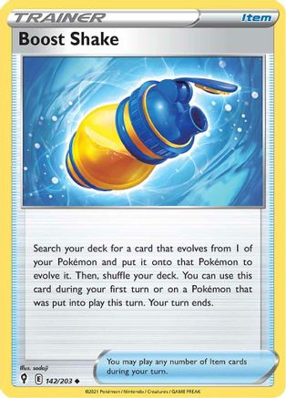 Boost Shake 142  - Reverse Holofoil SWSH07 Evolving Skies - Uncommon