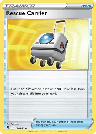 Rescue Carrier 154  - Reverse Holofoil SWSH07 Evolving Skies - Uncommon