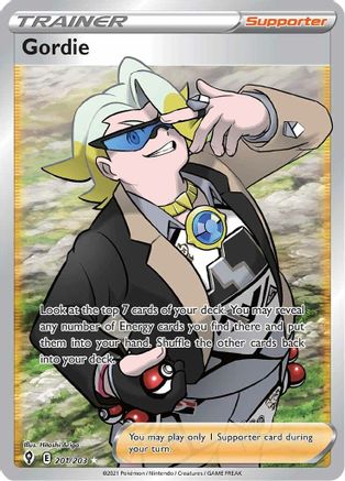 Gordie (Full Art) 201  - Holofoil SWSH07 Evolving Skies - Ultra Rare