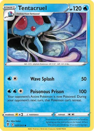 Tentacruel 027  SWSH07 Evolving Skies - Uncommon