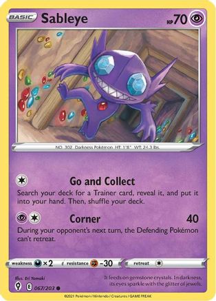 Sableye 067  SWSH07 Evolving Skies - Common