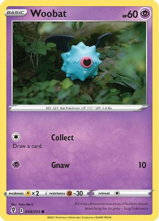 Woobat 068  SWSH07 Evolving Skies - Common