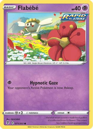 Flabebe 071  - Reverse Holofoil SWSH07 Evolving Skies - Common