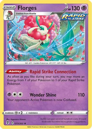 Florges 073  - Holofoil SWSH07 Evolving Skies - Holo Rare