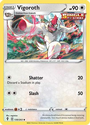 Vigoroth 130  SWSH07 Evolving Skies - Uncommon
