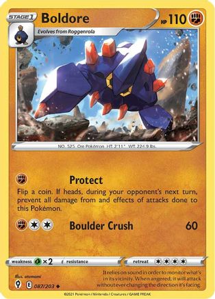 Boldore 087  SWSH07 Evolving Skies - Uncommon