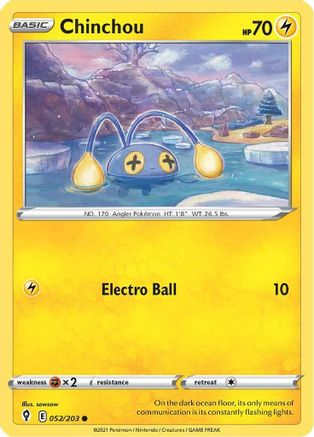 Chinchou 052  SWSH07 Evolving Skies - Common