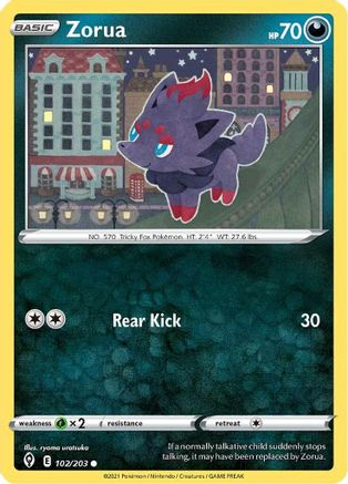 Zorua 102  SWSH07 Evolving Skies - Common