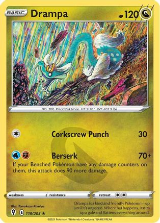 Drampa 119  - Reverse Holofoil SWSH07 Evolving Skies - Rare