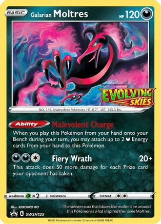 Galarian Moltres (Prerelease) SWSH125  - Holofoil SWSH Sword & Shield Promo Cards - Promo