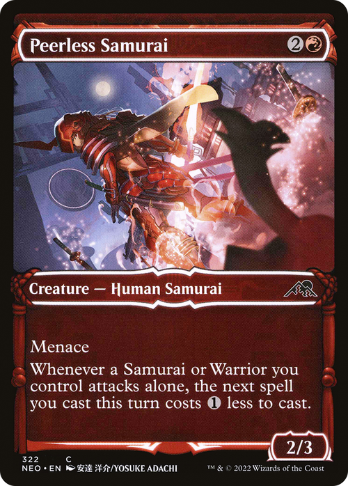 Peerless Samurai (Showcase) (NEO-322) - Kamigawa: Neon Dynasty: (Showcase)