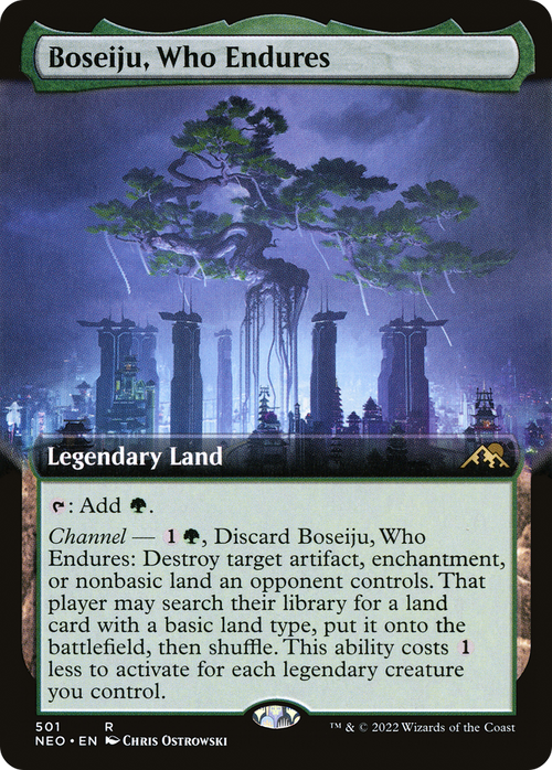 Boseiju, Who Endures (Extended Art) (NEO-501) - Kamigawa: Neon Dynasty: (Extended Art) Foil