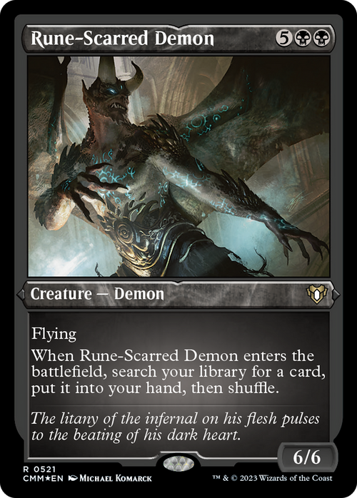 Rune-Scarred Demon (Foil Etched) (CMM-521) - Commander Masters Foil