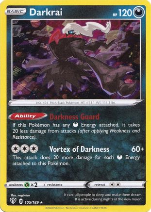 Darkrai (Cosmos Holo) 105/189  - Holofoil Miscellaneous Cards & Products - Promo