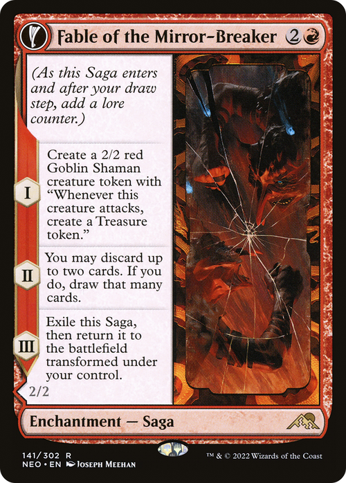 Fable of the Mirror-Breaker (NEO-141) - Kamigawa: Neon Dynasty: (fandfc, enchantment)