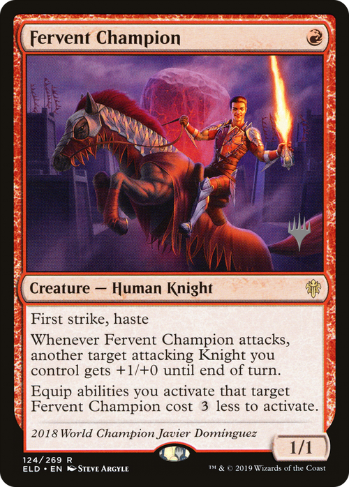 Fervent Champion (PPELD-124P) - Throne of Eldraine Promos