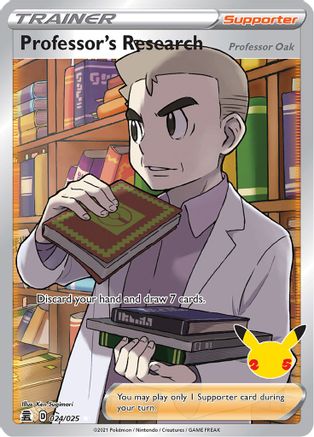 Professor's Research [Professor Oak] (Full Art) 024  - Holofoil Celebrations - Ultra Rare