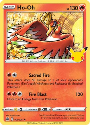 Ho-Oh 001  - Holofoil Celebrations - Holo Rare