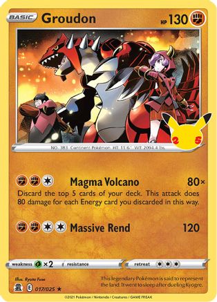 Groudon 017  - Holofoil Celebrations - Holo Rare