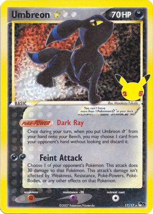 Umbreon Star 017  - Holofoil Celebrations Classic Collection - Classic Collection