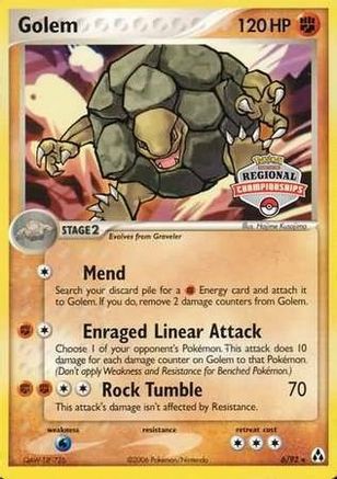 Golem - 6/92 (Regional Championships)/92  League & Championship Cards - Promo