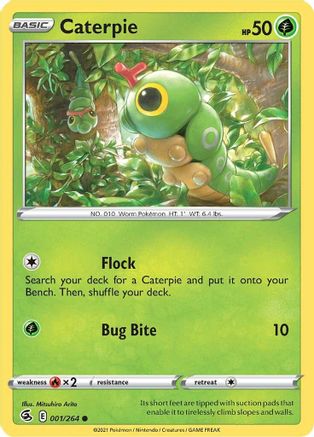 Caterpie 001  - Reverse Holofoil SWSH08 Fusion Strike - Common